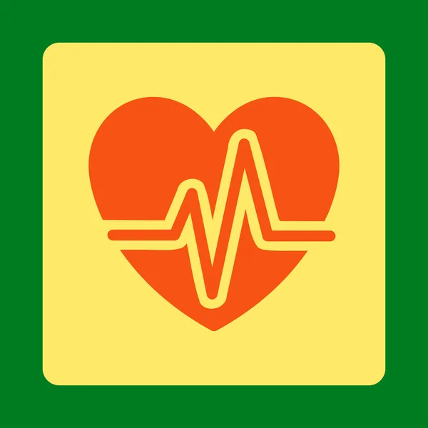 Zaoblené čtvercové tlačítko diagramu srdce — Stockový vektor