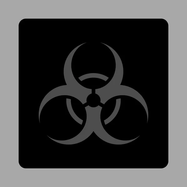 Biohazard Symbol avrundat fyrkantig knapp — Stock vektor