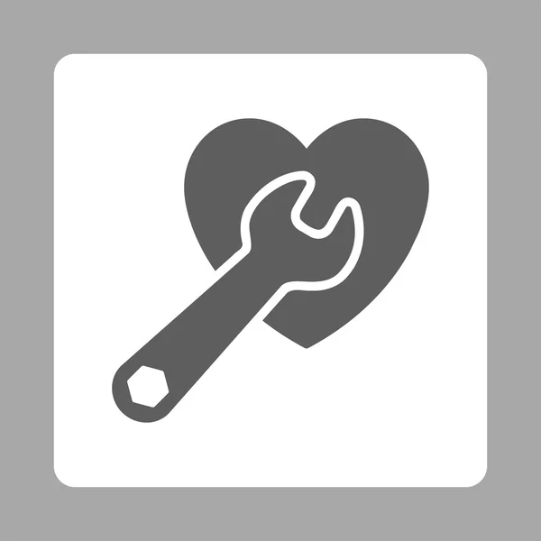 Botón cuadrado redondeado de cirugía cardíaca — Vector de stock