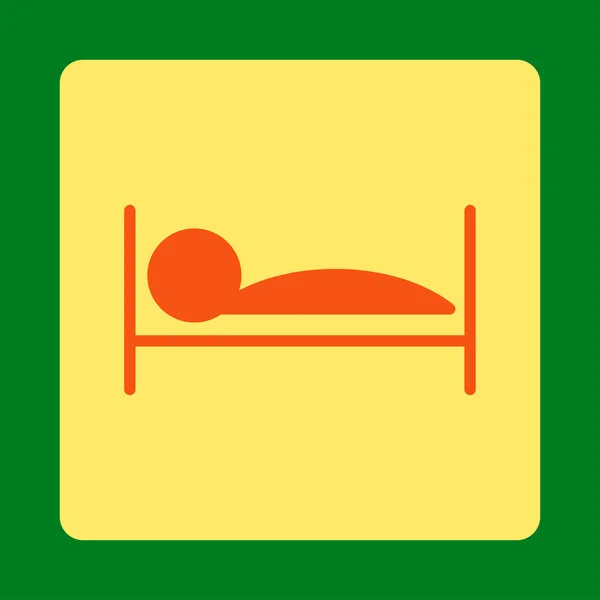 Botão quadrado arredondado da cama do paciente — Vetor de Stock