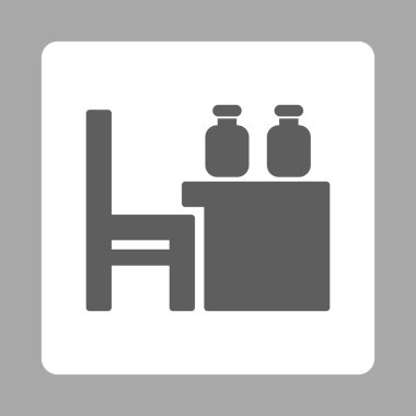 Eczacı masası yuvarlak kare düğme