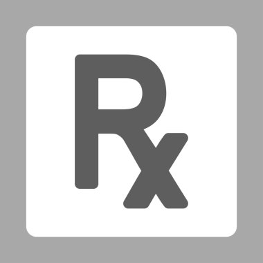 Reçete sembolü kare düğme yuvarlak