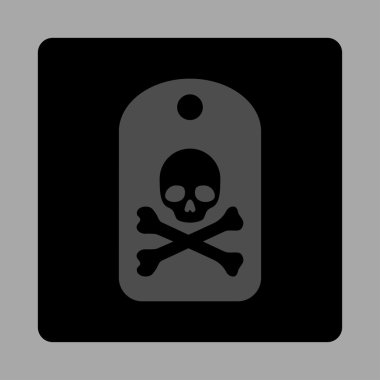 Ölüm etiket yuvarlak kare düğme