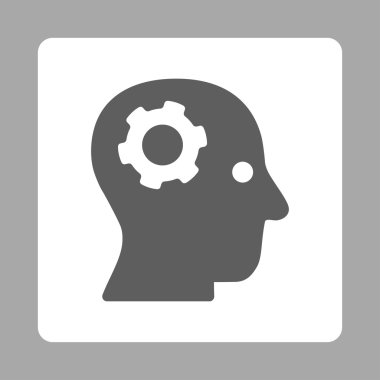 Düşünme yuvarlak kare düğme