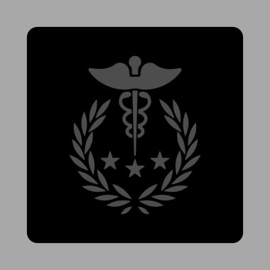 Caduceus Logosu Yuvarlak Kare Düğmesi