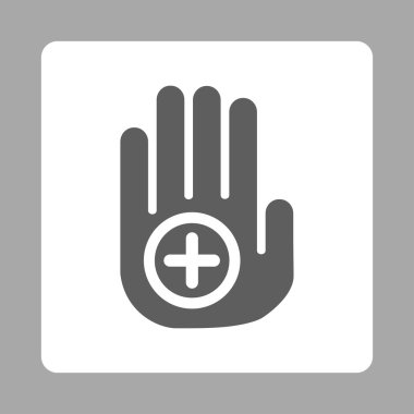 El tıbbi işaret yuvarlak kare düğme