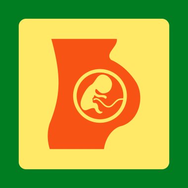 Hamile Kadın Yuvarlak Kare Düğmesi