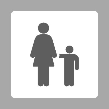 Anne oğlu ile yuvarlak kare düğme