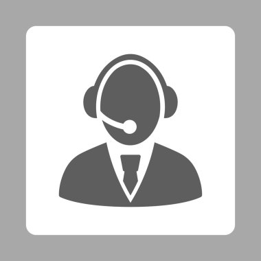 Çağrı Merkezi çalışan yuvarlak kare düğme