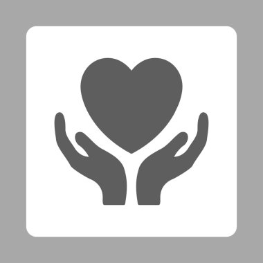 Kalp bakım yuvarlak kare düğme