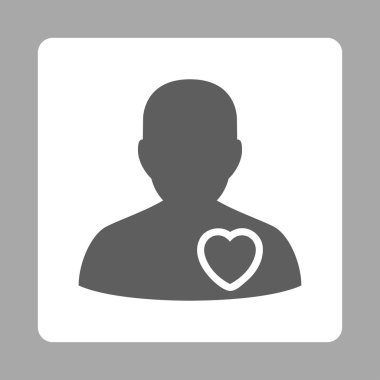 İstemci kalp kare düğme yuvarlak