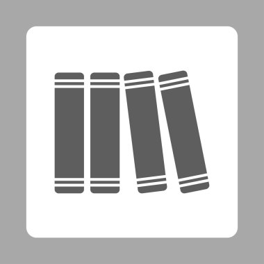 Kütüphane Kitapları Yuvarlak Kare Düğmesi