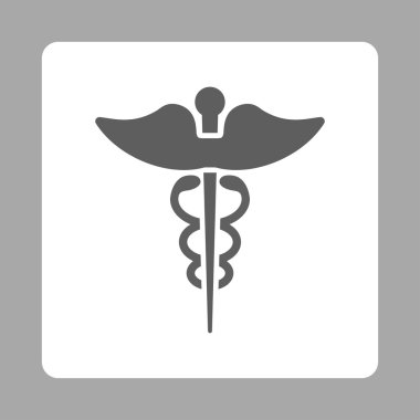 Caduceus yuvarlak kare düğme