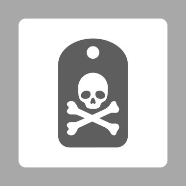 Ölüm etiket yuvarlak kare düğme