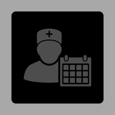 Doktor randevu yuvarlak kare düğme