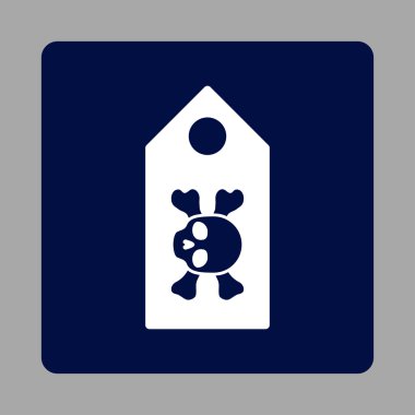 Ölüm etiket yuvarlak kare düğme