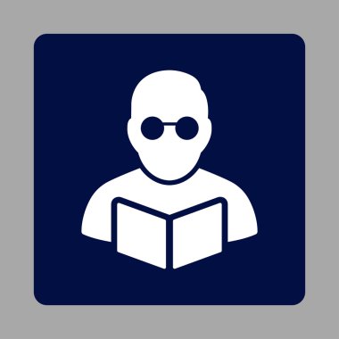 Öğrenci okuma kitabı yuvarlak kare düğme