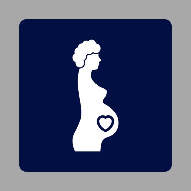 Hamile Kadın Yuvarlak Kare Düğmesi