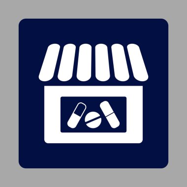 Uyuşturucu dükkanı yuvarlak kare düğme