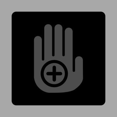 El tıbbi işaret yuvarlak kare düğme