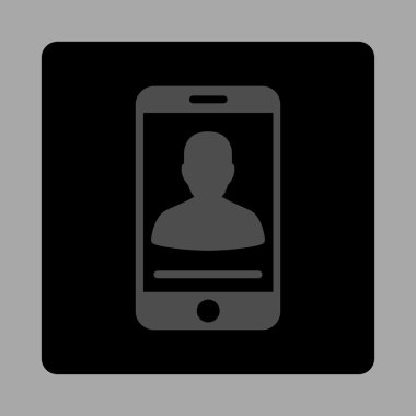 Hareketli kişi yuvarlak kare düğme