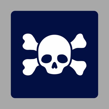 Ölü ve kemikleri yuvarlak kare düğme