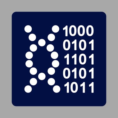 DNA Kodu Yuvarlak Kare Düğmesi