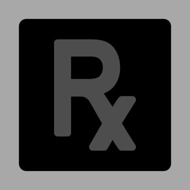 Reçete sembolü kare düğme yuvarlak