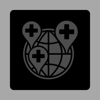 Genel hastane şirket yuvarlak kare düğme