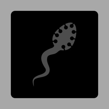 Bulaşıcı Bakteri Yuvarlak Kare Düğmesi