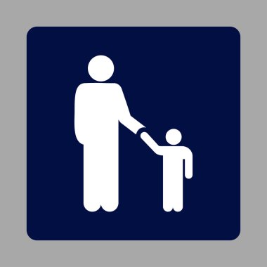 Oğlu Olan Baba Yuvarlak Kare Düğmesi