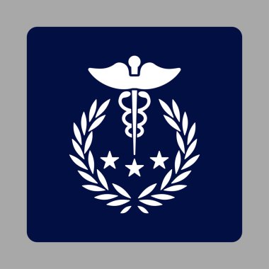 Caduceus Logosu Yuvarlak Kare Düğmesi