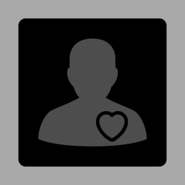 Hasta kalp kare düğme yuvarlak