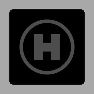 Helikopter iniş yuvarlak kare düğme