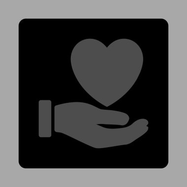 Kalp sadaka yuvarlak kare düğme