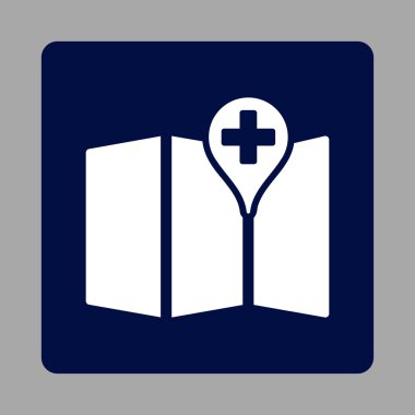 Tıbbi harita yuvarlak kare düğme