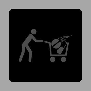 Tıbbi alışveriş yuvarlak kare düğme