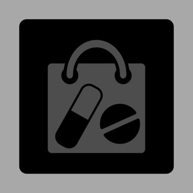 İlaç alışveriş çantası yuvarlak kare düğme