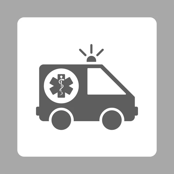 Emergency Car Rounded Square Button — Stock Vector