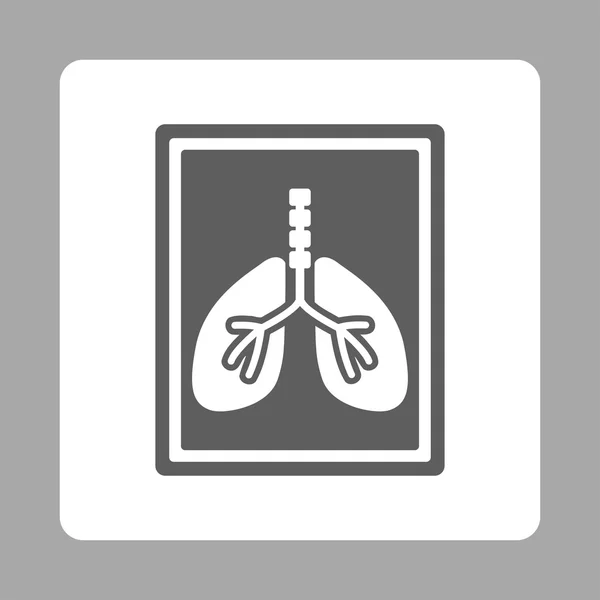 Lungs X-Ray Photo Rounded Square Button — Stock Vector