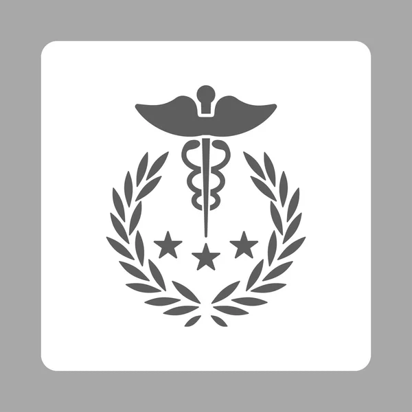 Pulsante quadrato arrotondato logo Caduceus — Vettoriale Stock