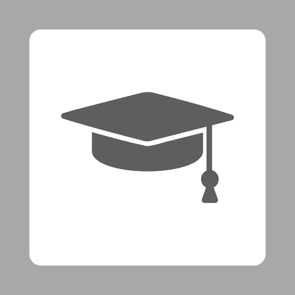 Graduação Cap arredondado botão quadrado — Vetor de Stock