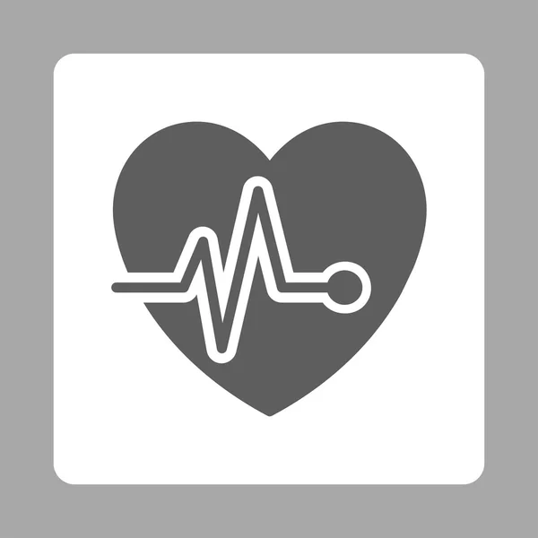 Серцевий графік Закруглена квадратна кнопка — стоковий вектор