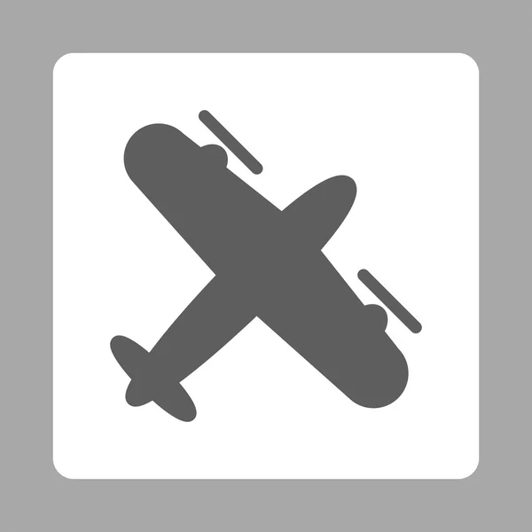 Screw Aeroplane Rounded Square Button — Stock Vector