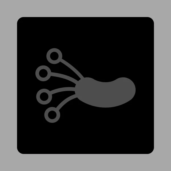 Кнопка Infection Microbe Road Square Button — стоковый вектор