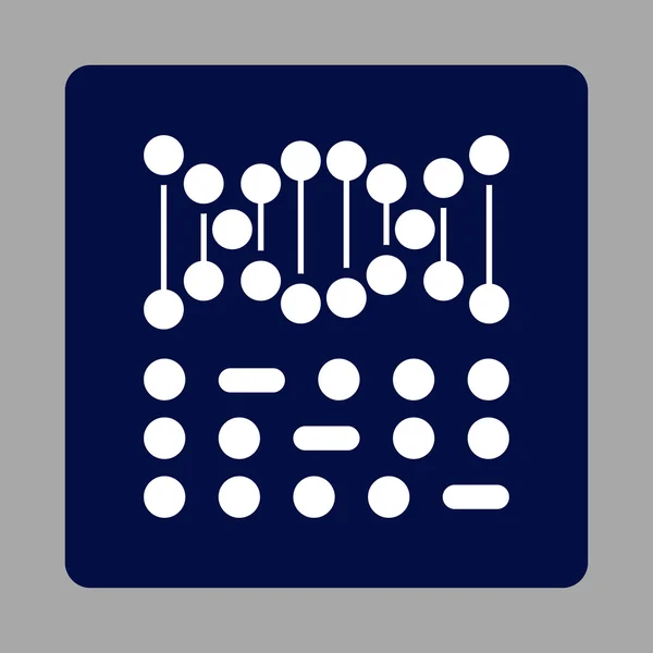 Genetische Code afgerond vierkante knop — Stockvector