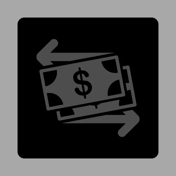 Geldwissel afgerond vierkante knop — Stockvector