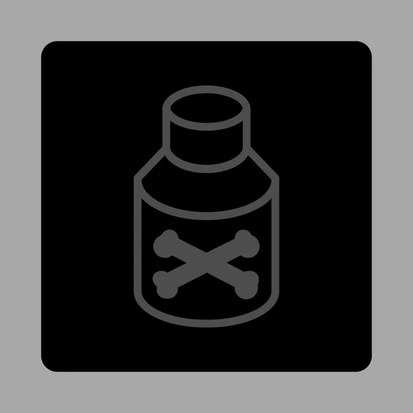 Botón cuadrado redondeado del envase venenoso — Vector de stock