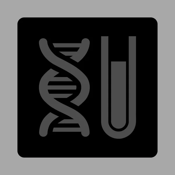 Analýza genomu zaoblené čtvercové tlačítko — Stockový vektor