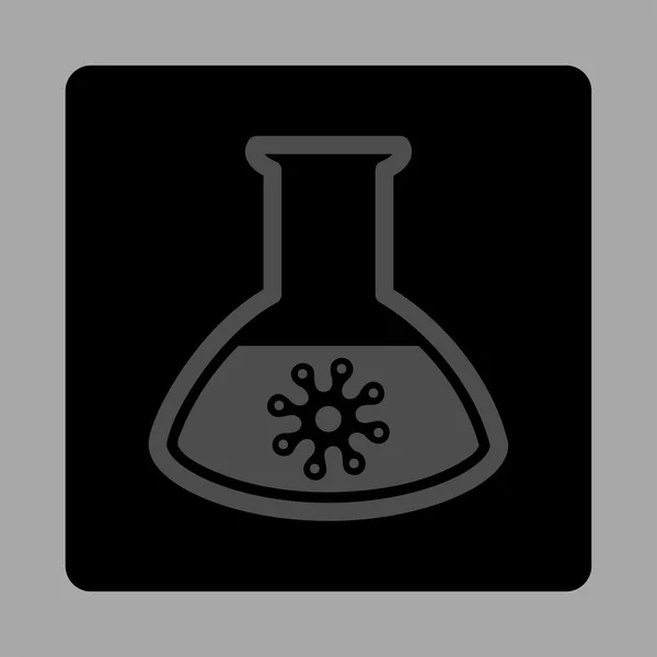 Virus analyse afgerond vierkante knop — Stockvector